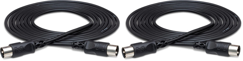 Hosa MID-305BK 5-Pin DIN to 5-Pin DIN MIDI Cable, 5 Feet (Pack of 2) 1 Count (Pack of 2)