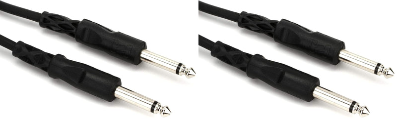Hosa CPP-110 1/4" TS to 1/4" TS Unbalanced Interconnect Cable, 10 Feet (Pack of 2) 1 Count (Pack of 2)