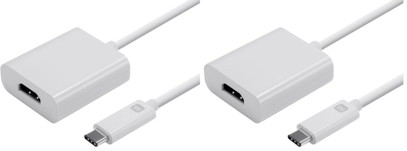 Monoprice USB-C to HDMI 2.0 Adapter - 4K@60Hz, Supports Up to 10Gbps Data Rate, USB 3.1 SuperSpeed, Compatible with MacOS, Windows, and Chrome OS, White - Select Series (Pack of 2) 1 Count (Pack of 2)