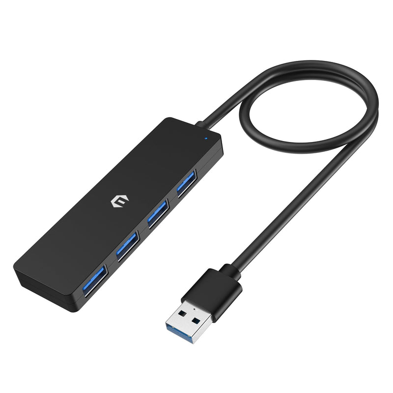 USB 3.0 Hub, 4 Port USB Hub, 5Gbps Transmission Speed, Effortlessly Expand Your Laptop, Flash Drive, Hard Drive, Console, Printer, Camera, Keyboard and Mouse Connectivity