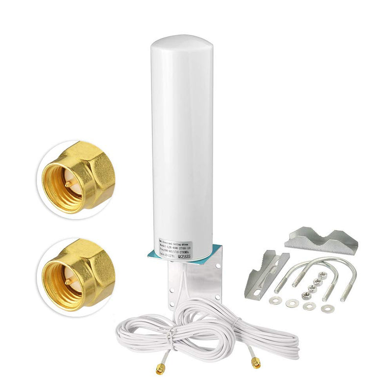 Superbat Outdoor 10dbi 4G LTE Wall Mount Antenna with SMA TS9 Connectors | Omnidirectional MIMO Antenna Waterproof for Hotspot Router Trail Camera tmobile 5g gateway external antennas etc. sma mimo antenna
