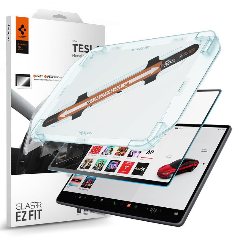 Spigen Tempered Glass Screen Protector [Glas.tR EZ FIT] designed for Tesla Model 3 (2024) 15.4 inch Dashboard Touchscreen - Matte/Anti Glare/Anti Finger Print 15.4"