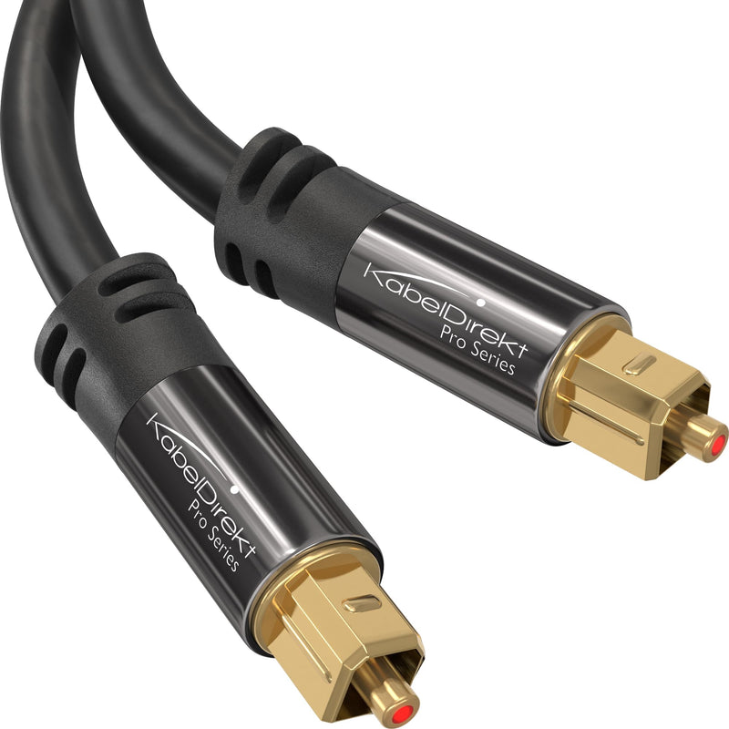 [AUSTRALIA] - TOSLINK – Optical Audio Cable – 25ft – Designed in Germany – Fiber Optic Cable for Soundbar, SPDIF Digital Optical Audio Cord – for Sound Bars, Stereo Systems, amps, Xbox One or PS4 – by CableDirect 25 ft 