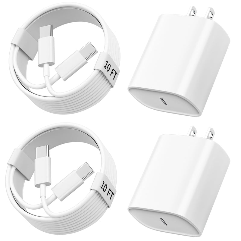 i Phone 15 Charger Fast Charging, iPad Charger 10 FT Long USB C to C Charging Cable Cord with 20W iPhone Fast Charger Block for iPhone 15/15 pro/15 pro max/15 Plus, iPad Pro11/12.9/air 5/4, Samsung white 10FT