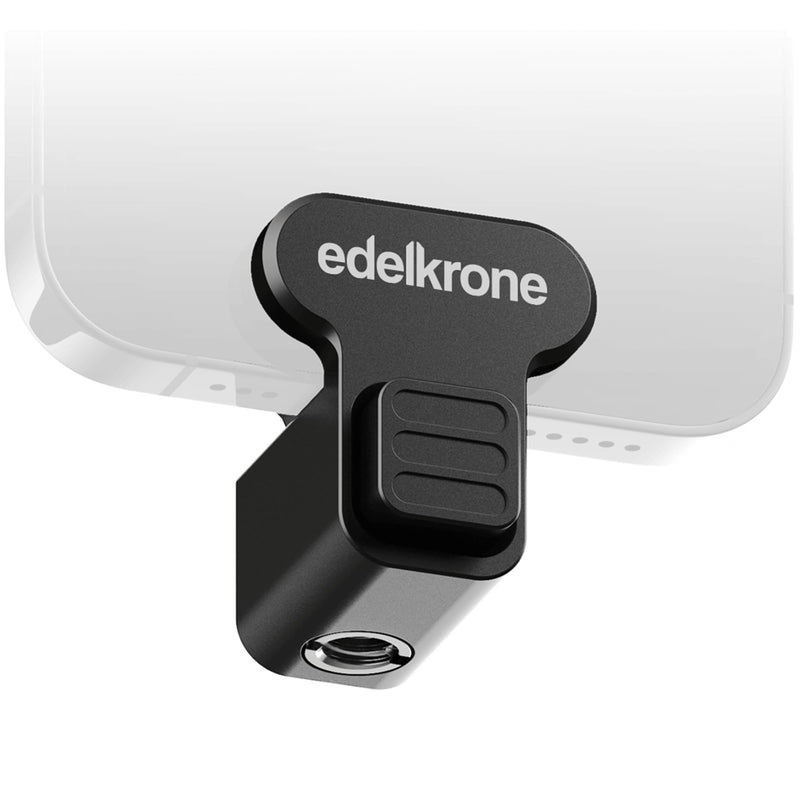 edelkrone PhoneCLIP PRO: Metal Phone Holder for Tripod, CNC Aluminum - Cell Phone Tripod Mount, Tripod Adapter for iPhone Smartphone, Anti-Slip Grip, Adjustable Clamp, Horizontal Vertical Orientation