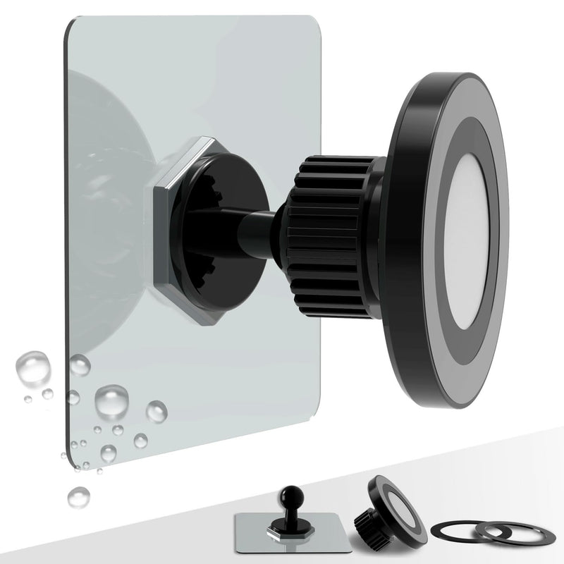 for MagSafe Wall Mount Magnetic Phone Holder, Self-Adhesive, Rotatable Ball, Waterproof, Compatible with iPhone 15/14/13/12 and All Phones, Shower Mirror Car Gym Bathroom Kitchen 1-PACK for Wall