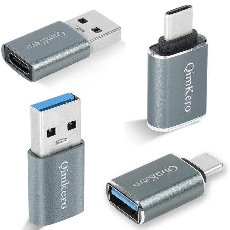 (4-Pack) 2 * Type C Female to A Male Charger Converter & 2 * USB C Male to USB Female OTG Adapter, for iPhone 12, 13, 14, 15, Apple, AirPods, iPad, MacBook, Samsung Galaxy S23, S22,MacBookPro
