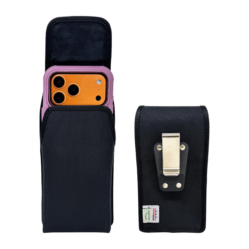 Turtleback Vertical Belt Clip Nylon for iPhone 17 Pro Max/Plus Lrg Case Fit | Heavy Duty Rotating Belt Clip Vertical - Nylon w/ HD Clip Large