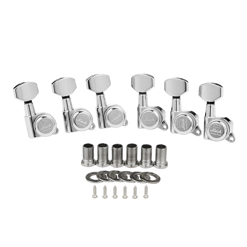 Guitar Locking Tuners 18:1 Guitar Tuning Keys Pegs Locking Tuning Machines Heads for Strat/Tele/Les Paul Electric/Acoustic Guitars Chrome Right Right Handed 6R