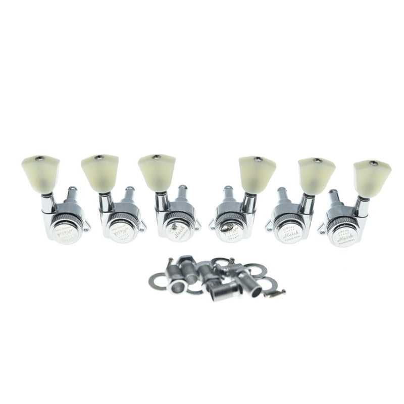 KAISH 3x3 Off White Keystone Locking Tuners 18:1 Guitar Tuning Keys Locking Tuning Machines for LP/Les Paul/SG/ES or Acoustic Guitars Chrome