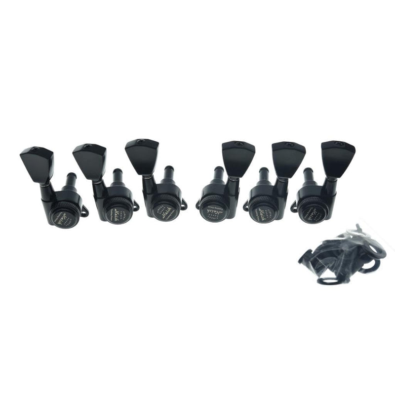 KAISH 3x3 Locking Tuners 18:1 Guitar Tuning Keys Locking Tuning Machines with Keystone Buttons for LP/Les Paul/SG/ES or Acoustic Guitars Black