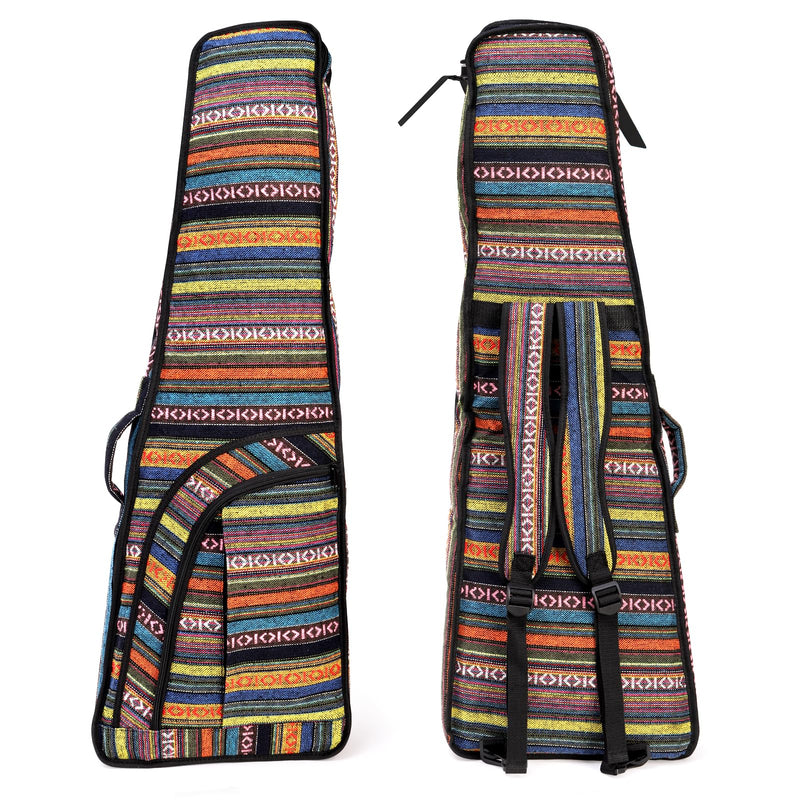 Tosnail Mini Strat Gig Bag with 10mm Padding, Shoulder Strap and Carry Handle, Vintage Electric Guitar Storage Case Bag - Bohemian Style