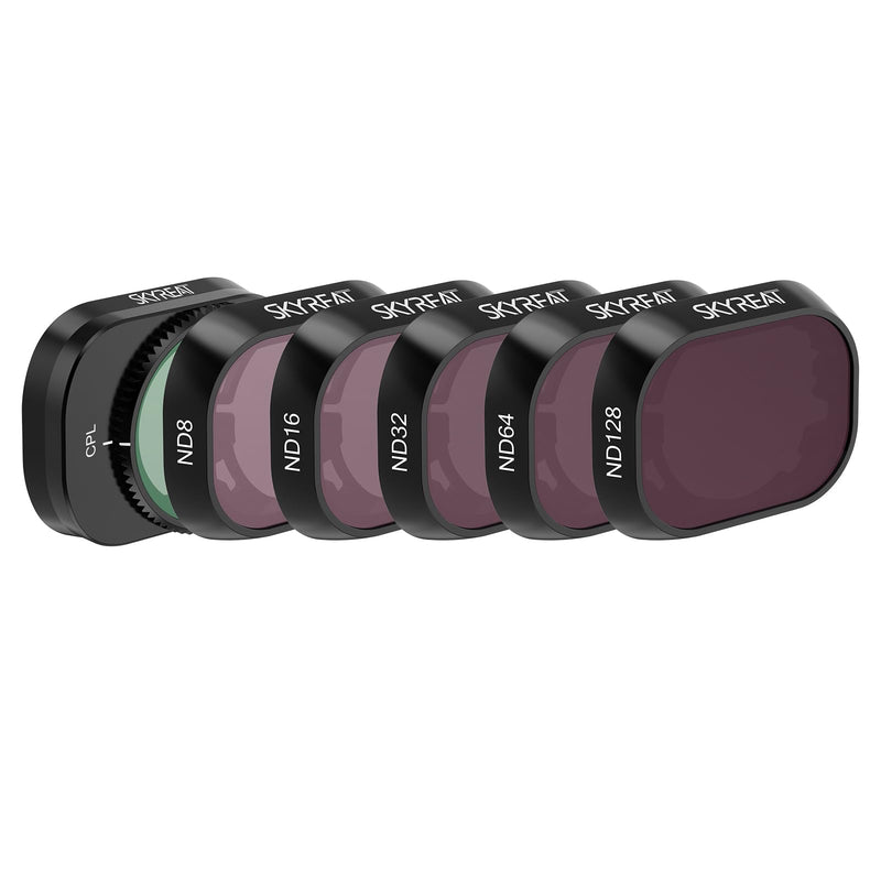 SKYREAT ND Filters Set for DJI Mini 4 Pro Accessories,6 Pack-(CPL, ND8, ND16, ND32, ND64,ND128) 6 Pack-(CPL/ND8-ND128)
