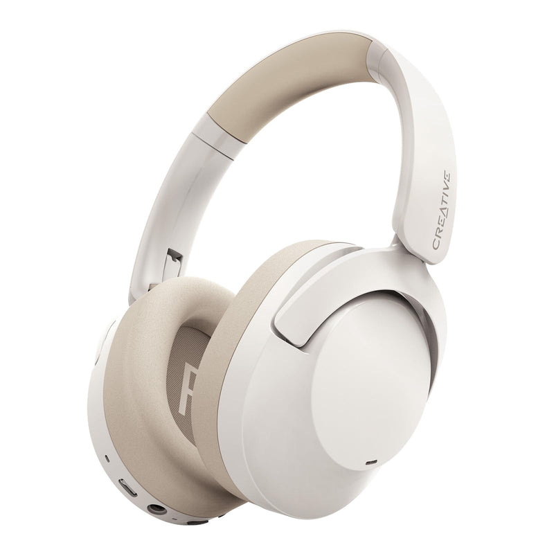 Creative Zen Hybrid 2 Wireless ANC Headphones, 67 hr Battery, Cream | ANC Headphones, 67 Hours Battery, Wireless, Comfortable, Lightweight, Over-Ear