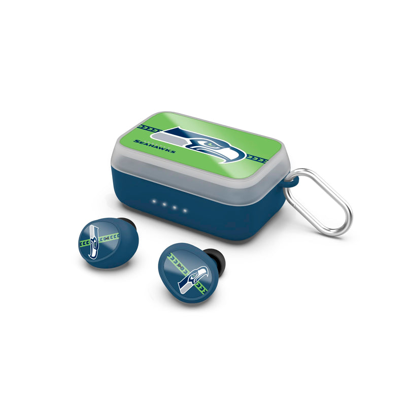 SOAR NFL Wireless Sport Earbuds: Comfortable Fit & Convenient Charging Seattle Seahawks