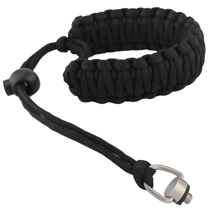 Paracord Camera Wrist Strap Lanyard with Screw for Insta 360 X3, Ace Pro, DSLR Cameras, Selfie Sticks Black