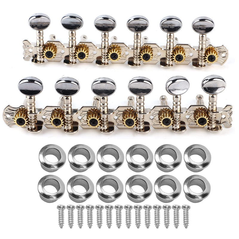 [AUSTRALIA] - 12 String Guitar Tuning Pegs Zinc Alloy Machine Heads for Acoustic Guitar 6L6R Replacement Tuners Folk Classical Instrument Set 