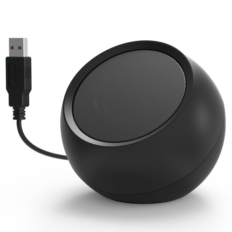 [Upgraded] USB Computer Speakers for Desktop PC Laptop | Small Plug-N-Play External Speakers with Crystal-Clear Sound, Loud Volume, Rich Bass, Compatible with Windows/macOS/ChromeOS/Linux – Portable Single