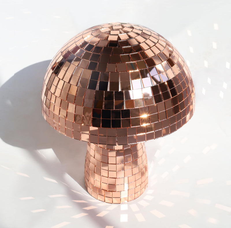 [AUSTRALIA] - 7 Inch Rose gold Mushroom Disco Ball, Mushroom Disco Ball Reflective Mirror Ball for Wedding Party Room Bar Decor 7inch 