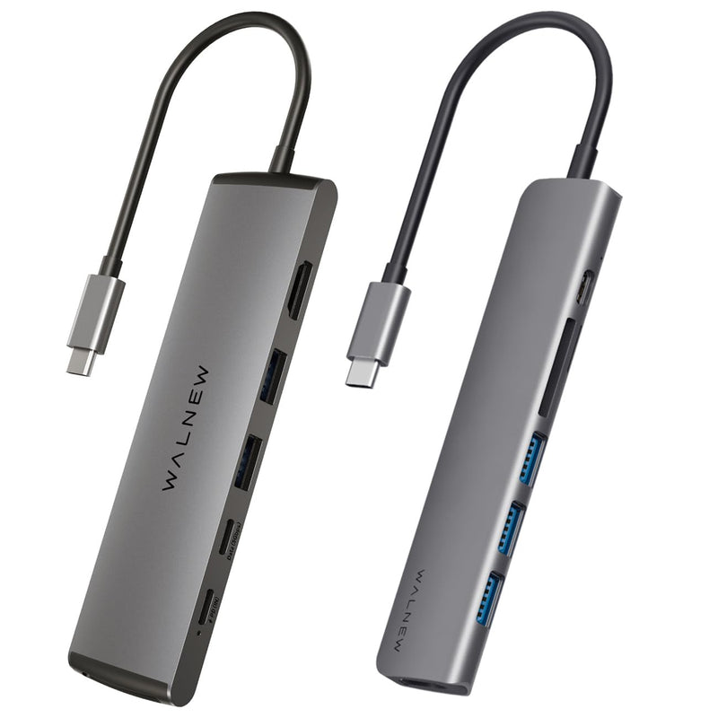 1pc 4-in-1 USB C to Ethernet Adapter & 1pc 7 in 1 USB-C Hub