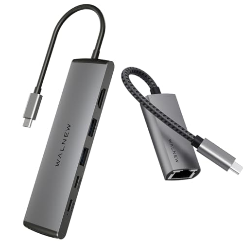 1pc USB C to 1Gbps Ethernet Adapter & 1pc 7 in 1 USB-C Hub