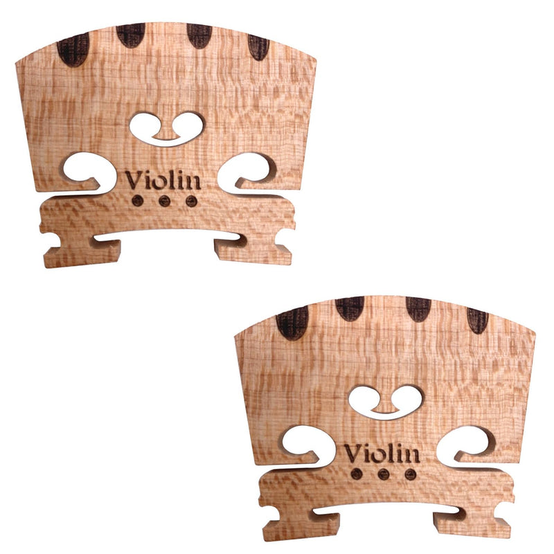 2pcs Violin Bridge 4/4 Full Size Fine Grade Maple Violin Parts Music Instrument Replacement with G-D-A-E String U-Groove Wood- 4 U-Groove