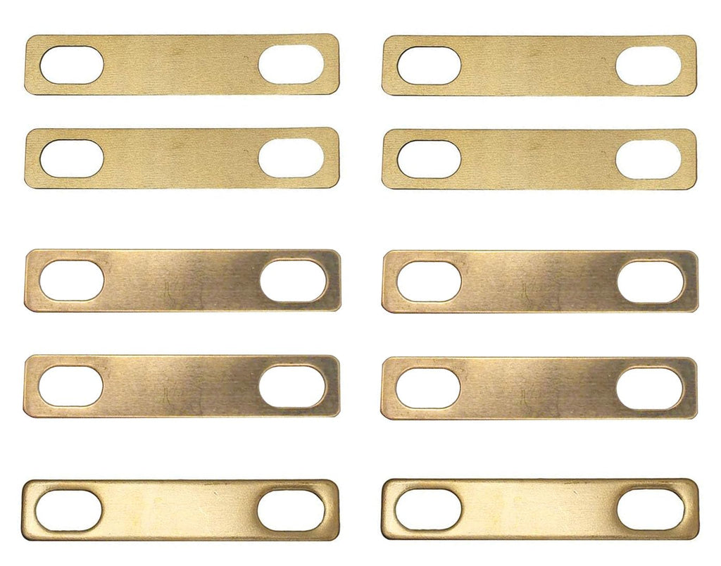 Guitar Neck Shims Brass 10PCS Includes 4Pcs 0.2mm, 4Pcs 0.5mm and 2Pcs 1mm Thickness for Guitar Bass Bolt-on Neck Repair Brass Shims Gold