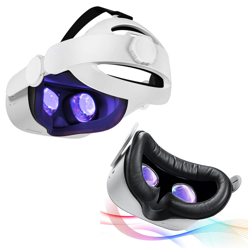 Saqico Head Strap & Face Pad & Face Cover Cushion Replacement for Oculus Quest 2