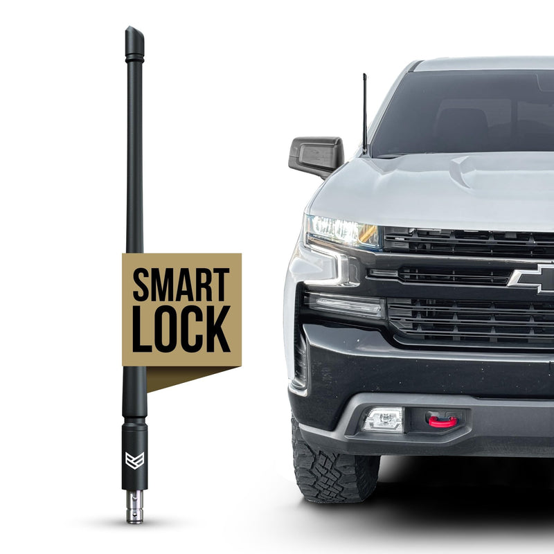 RONIN FACTORY Truck Antenna for Chevy Silverado & GMC Sierra Accessories - Anti Theft - Carwash Safe - Short Replacement Antenna (12 Inch SmartLock) 12 Inch SmartLock Fits All Years Chevy/GMC