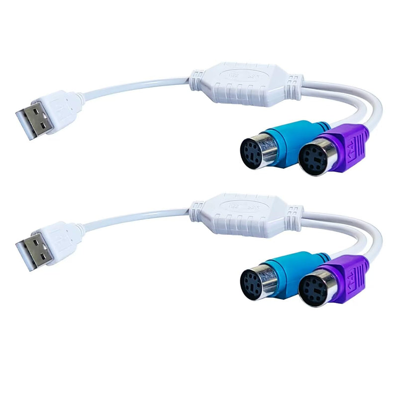 USB to PS2 Adapter, USB to ps2 Keyboard and Mouse Interface Adapter Cable (2 Pack)