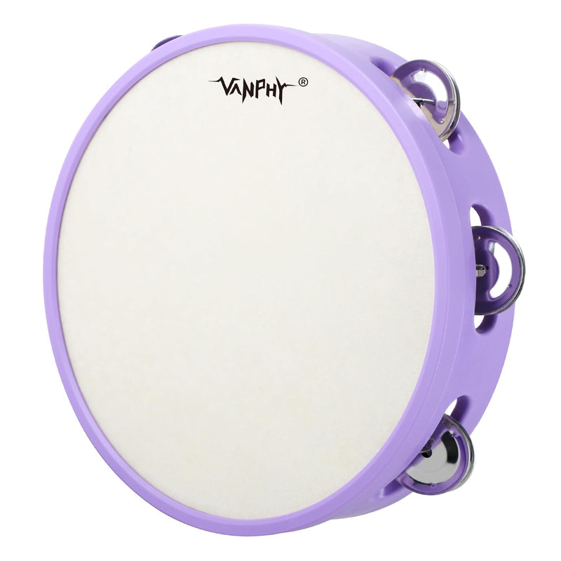 [AUSTRALIA] - Tambourines for beginners Hand Held Tambourine Drum 8 inch Metal Jingles Percussion Musical Instruments for Accompaniments and Christmas Decorations(Purple) single purple 