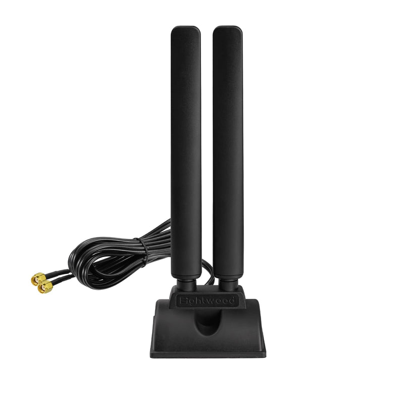 Eightwood WiFi 6E Antenna, Tri-Band 2.4GHz 5GHz 6GHz, RP-SMA Connector | Magnetic Base WiFi Antenna for Desktop PC Computer PCI-E 6E Bluetooth Card, Gaming Motherboard, Wireless Router