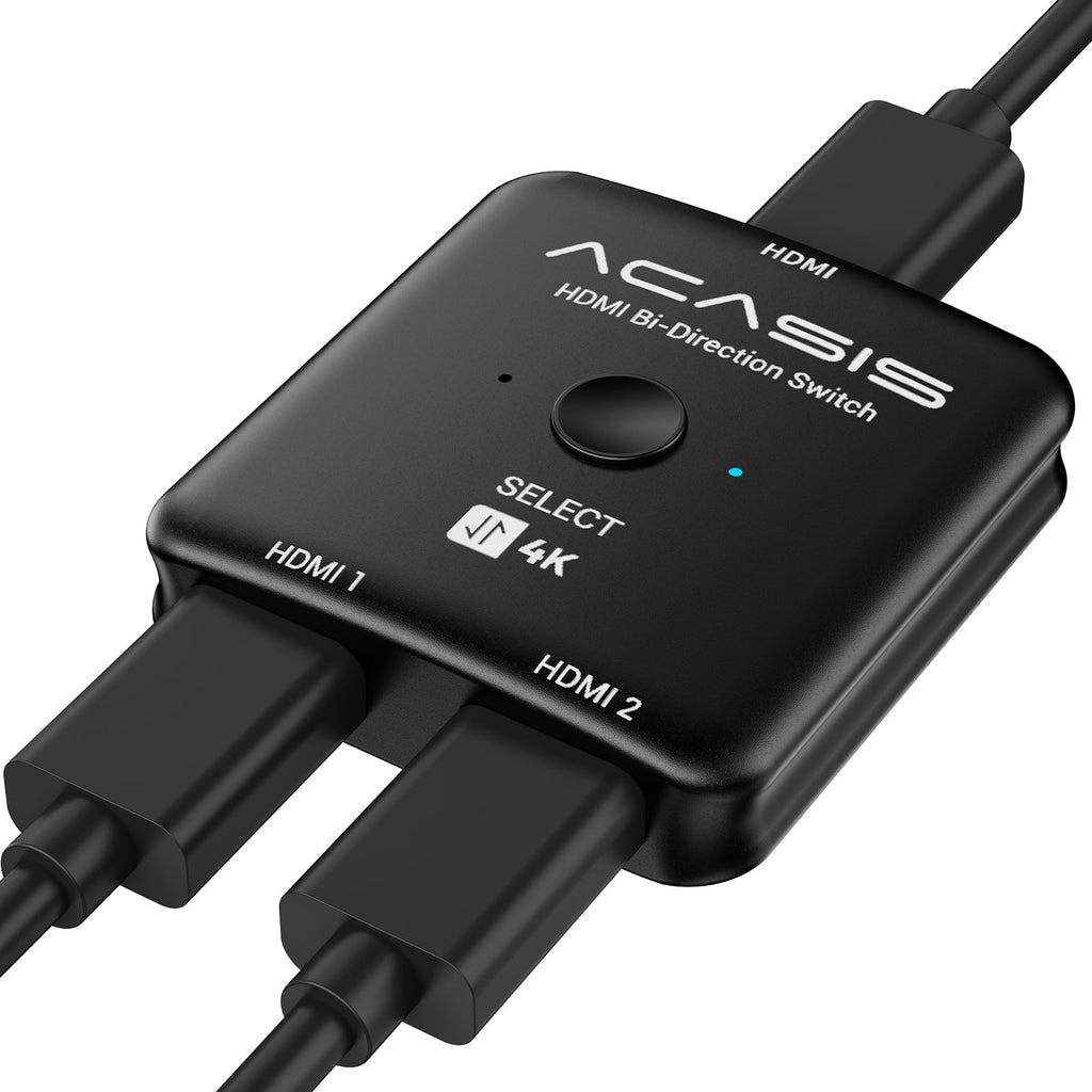 ACASIS HDMI Switch Splitter 4K@60hz, Bidirectional HDMI 2.0 Switcher 2 in 1 Out, HDMI Splitter 1 in 2 Out, Support 4K 3D HDR for Xbox PS5/4/3 Blu-Ray Player Fire Stick Roku HDTV