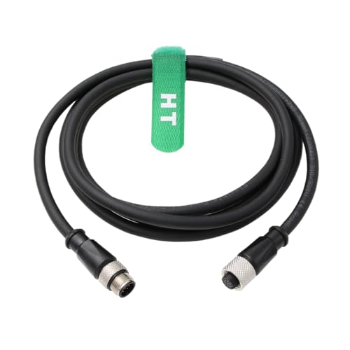 Power I/O Extension Cable M12 A-Coded 12 Pin Male to Female for Keyence IV3, Cognex DataMan 580 280 470 360 Checker 201 202 in-Sight 7000 9000 Sensor 1M 1 m