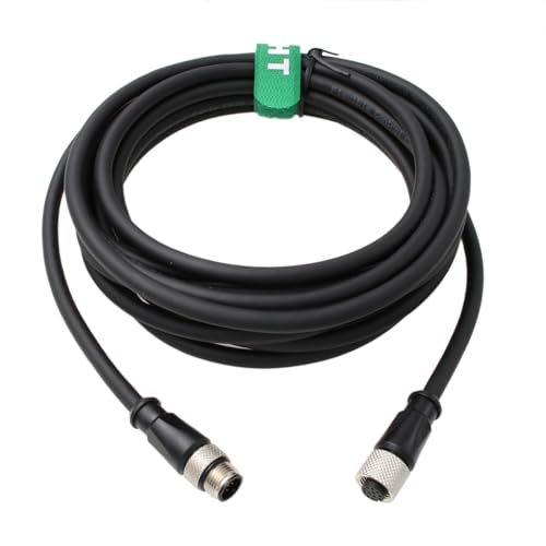 Power IO Extension Cable 12 Pin Male to 12 Pin Female for Baumer Encoder, Cognex Checker 201 Data Man in-Sight 7000 9000, M12 A-Coded Plug Socket 10M 10 m