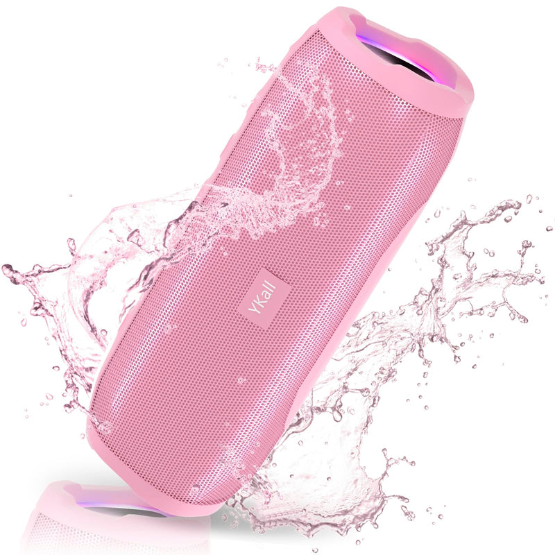 [AUSTRALIA] - Bluetooth Speakers, Portable Bluetooth Speaker Wireless with 20W Loud Stereo Sound, TWS Pairing, IPX6 Waterproof Shower Speakers, 36H Playtime, RGB Light Speaker, Built-in Radio Mode Light Pink 