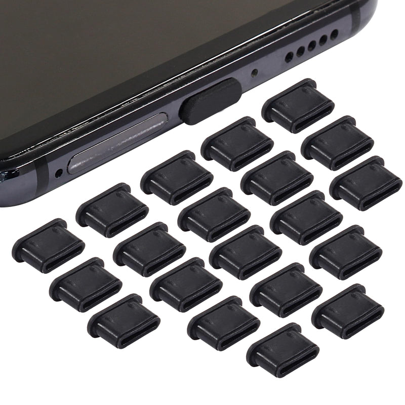 [AUSTRALIA] - 20Pcs Silicone USB C Anti Dust Plugs Type C Anti Dust Covers- Compatible with Samsung Galaxy, MacBook, Pixel, Laptop, Cell Phone - Black USB Type-C Dust Covers for Charging Port 20 Pcs 