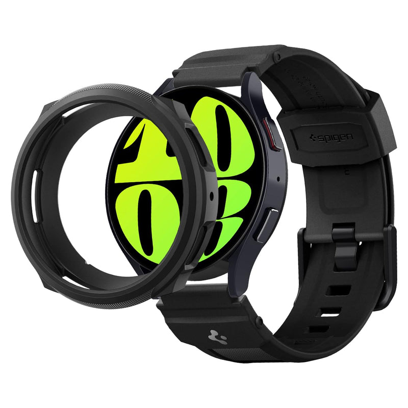 Spigen Liquid Air Case and Rugged Band Designed for Samsung Galaxy Watch 6 44mm - Matte Black