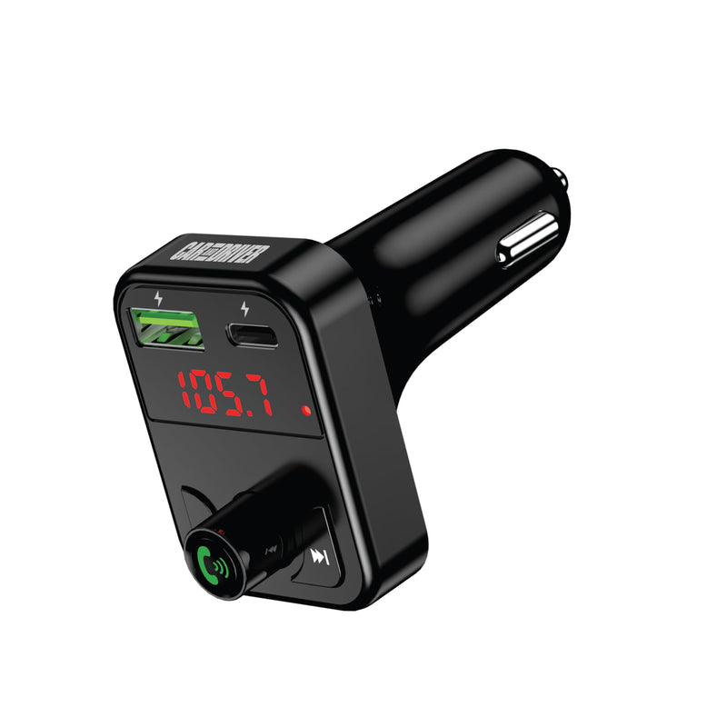 Car and Driver Bluetooth 5.3 FM Transmitter Charger, Dual USB Car Adapter with Fast 4.8 A Charging, Wireless Bluetooth Transmitter, Hands-Free Calling, Built-in Mic, LED Display, Micro-SD Card Slot