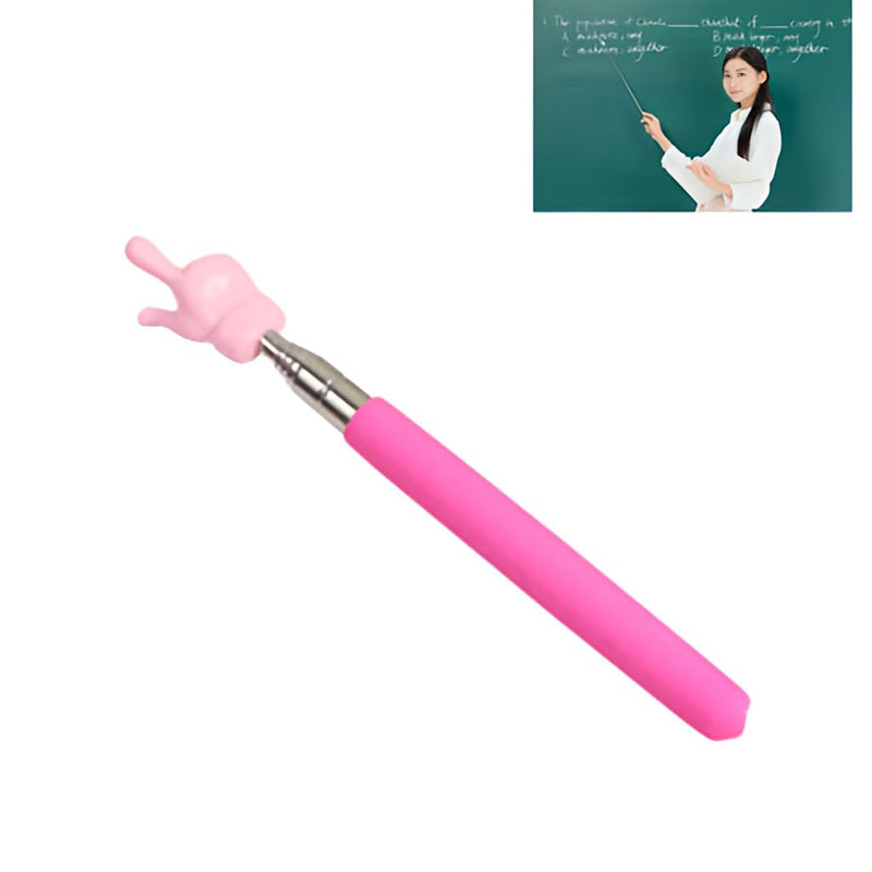 Telescopic Teachers Pointer, Classroom Demonstration Baton, Guide Indicator, Retractable Finger Pointer Stick for School Teaching, Conference Presentation, Object Instruction Pink