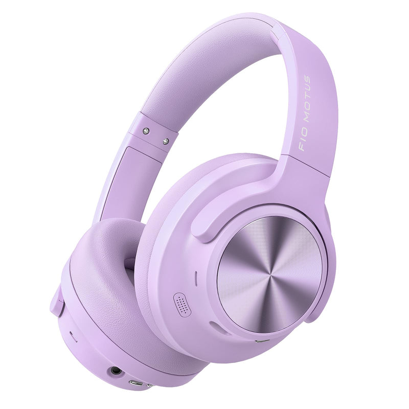 Hybrid Active Noise Cancelling Headphones 130H Wireless Over Ear Headphones | Bluetooth, Hi-Res Sound, Deep Bass, Spatial Audio, Dual Connection, Custom EQ via App, Comfortable Fit for Travel Home Office Purple