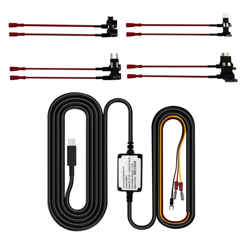 [AUSTRALIA] - RexingUSA Type-C Dash Cam Hardwire Kit, 12V-30V to 5V/2A Charger, Includes 8 Fuse Tap Cables & Tool, 11.5ft 