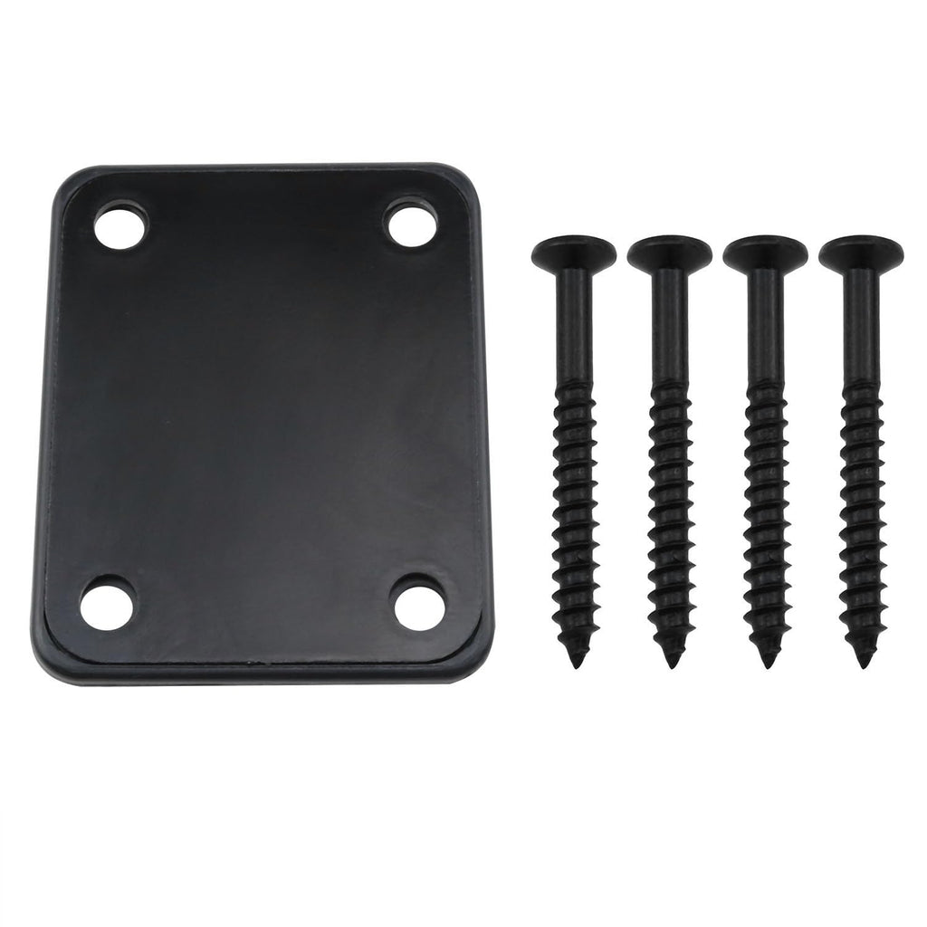 MetalGuitar Neck Plate Metal Guitar Neck Joint Plates Compatible with guitar parts such as Strat Tele style electric guitar bass (black) -1PCS