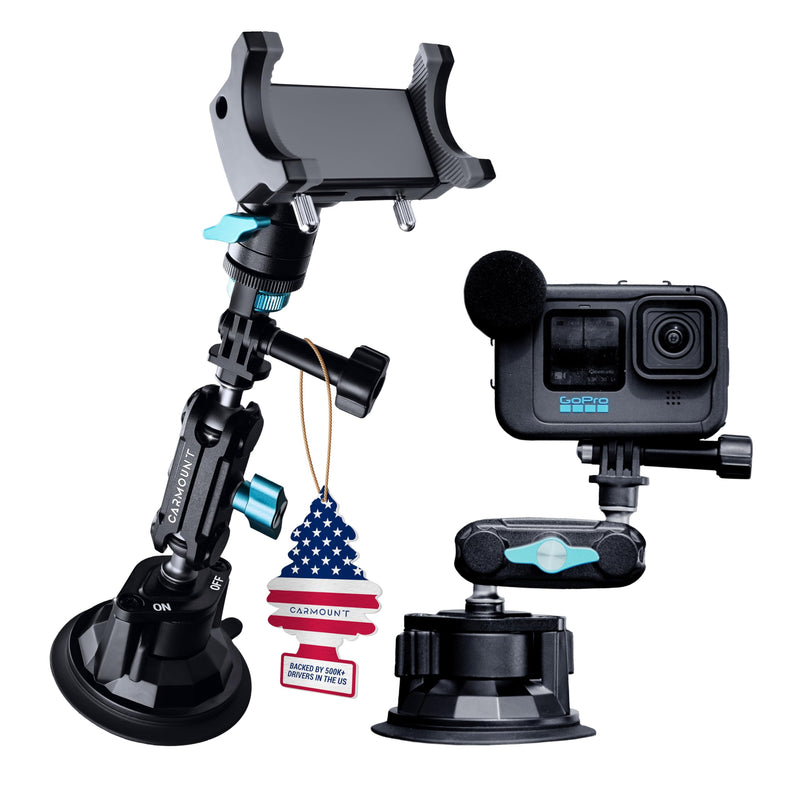 CARMOUNT TitanX100 Pro – 2026 Model, Universal Dashboard & Windshield Cell Phone Car Mount, Adjustable Suction Cup Phone Mount, Heavy Duty Metal Phone Holder, Window Phone Mount