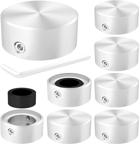 DaierTek 13PCS SPST Momentary Soft Touch Foot Switch with 8PCS Footswitch Topper Metal Foot Switch Topper with 2 Set Screws Rubber Insert