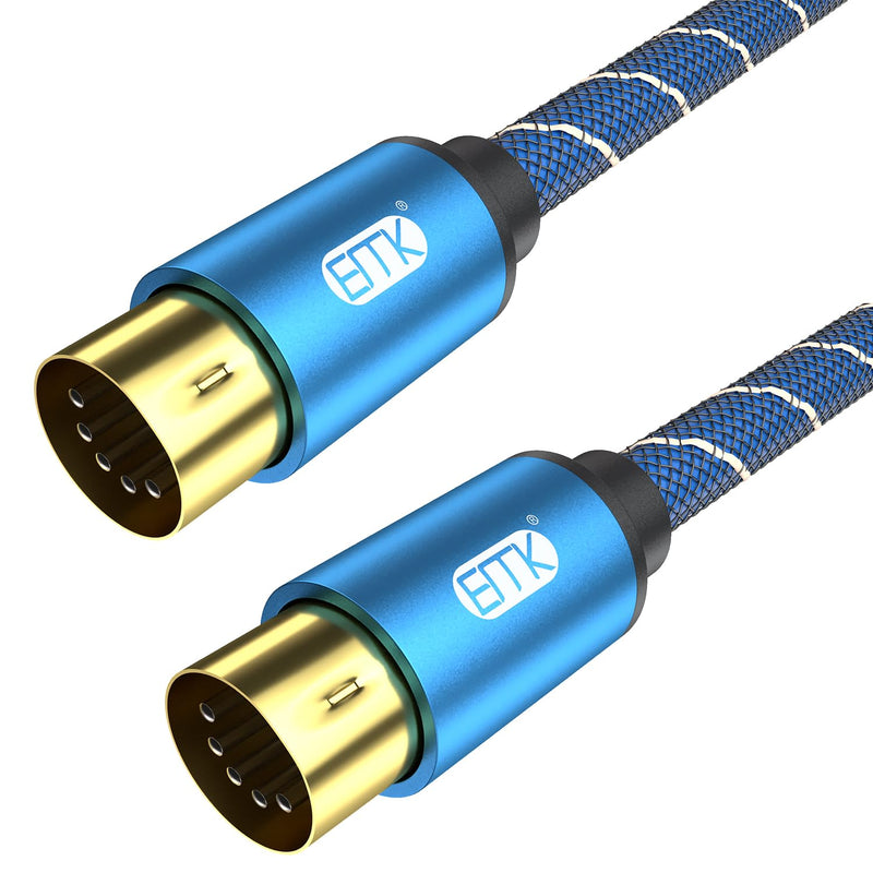 [AUSTRALIA] - EMK 5-Pin DIN MIDI Cable Male to Male Midi Cables Compatible with MIDI Keyboard/Synthesizer/Guitar Multi Effects/Audio Interface/Audio Mixer/Audio Amplifier/External Sound Card (6.6Feet/2m) 6.6Feet/2m 