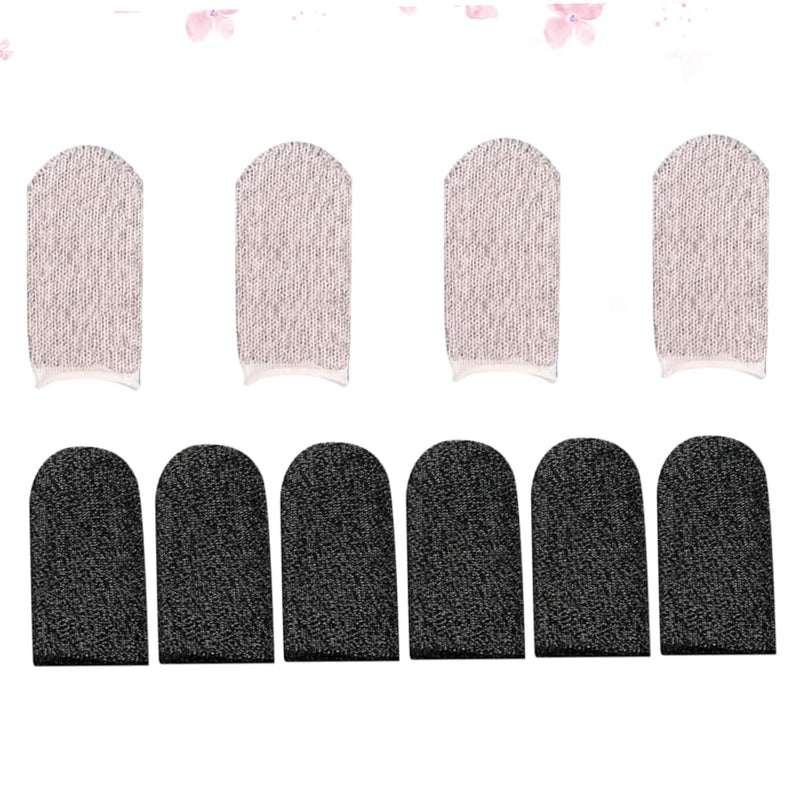10pcs Finger Cots Touchscreen Finger Sleeve Finger Tube Cover Thumb Cots Mobile Game Controller Finger Sleeve Fabric Finger Gloves Finger Toe Cots Nylon Cell Phone White Finger Cap