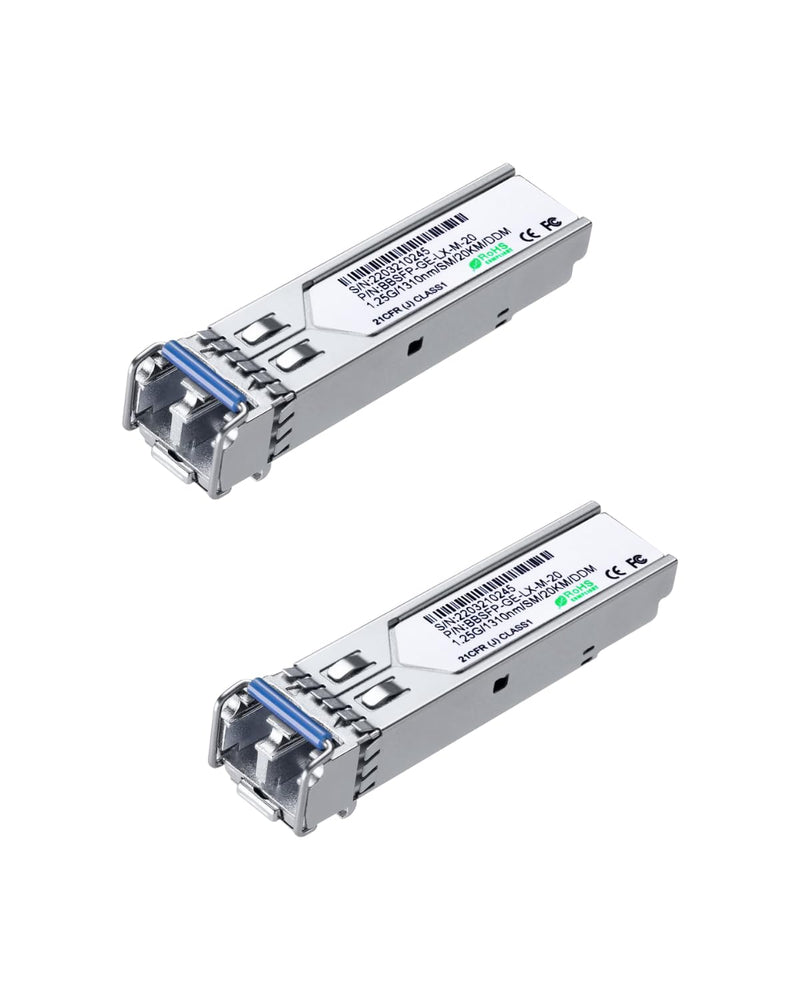 LINOVISION 1.25G SFP Module, 1000Base-LX, 1310nm SMF, up to 20km | Dual LC Fiber, SFP Transceiver for Cisco, D-Link, Supermicro, Netgear, Fortinet, TP-Link and Ubiquiti UNIFI Switches