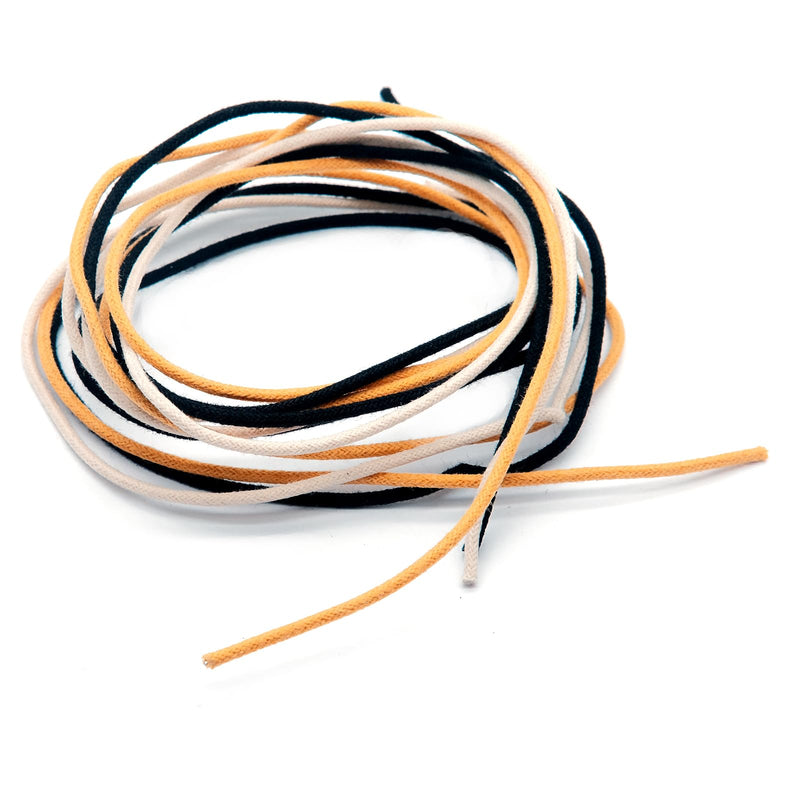 Cloth-covered Waxed Vintage-style Pushback Guitar Wire -10 Feet (3.3-white/3.3-black/3.3-yellow) Pushback Wire for Electric Guitar Upgrades Kits