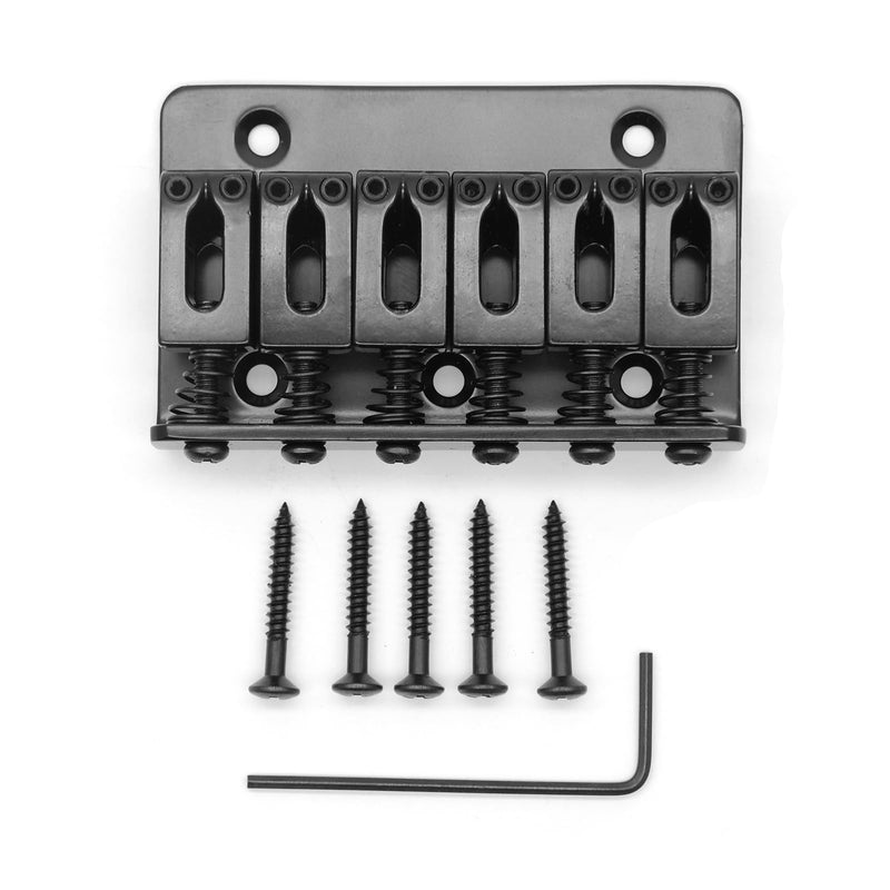 65MM Metal Fixed Hardtail Saddle Bridge Top Load Guitar Tailpiece For 6 string electric guitar or strat guitar (Black) Black
